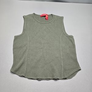 liz claiborne green crop tank top women's size large